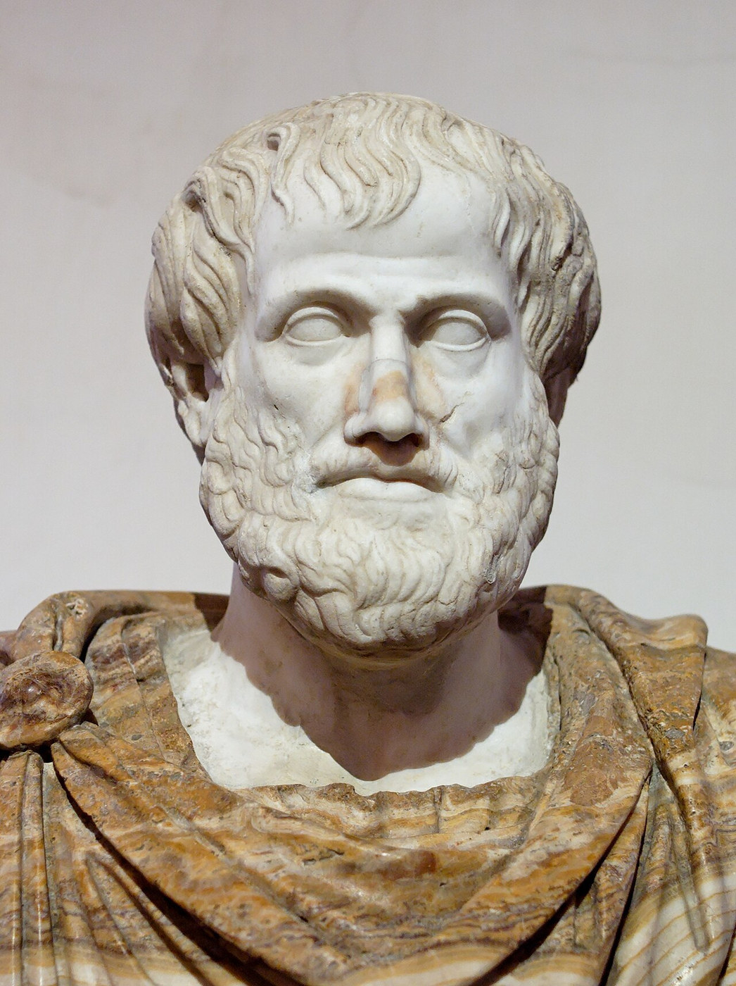 Marmorbüste des Aristoteles im Palazzo Altemps in Rom, römische Kopie nach einem griechischen Vorbild.