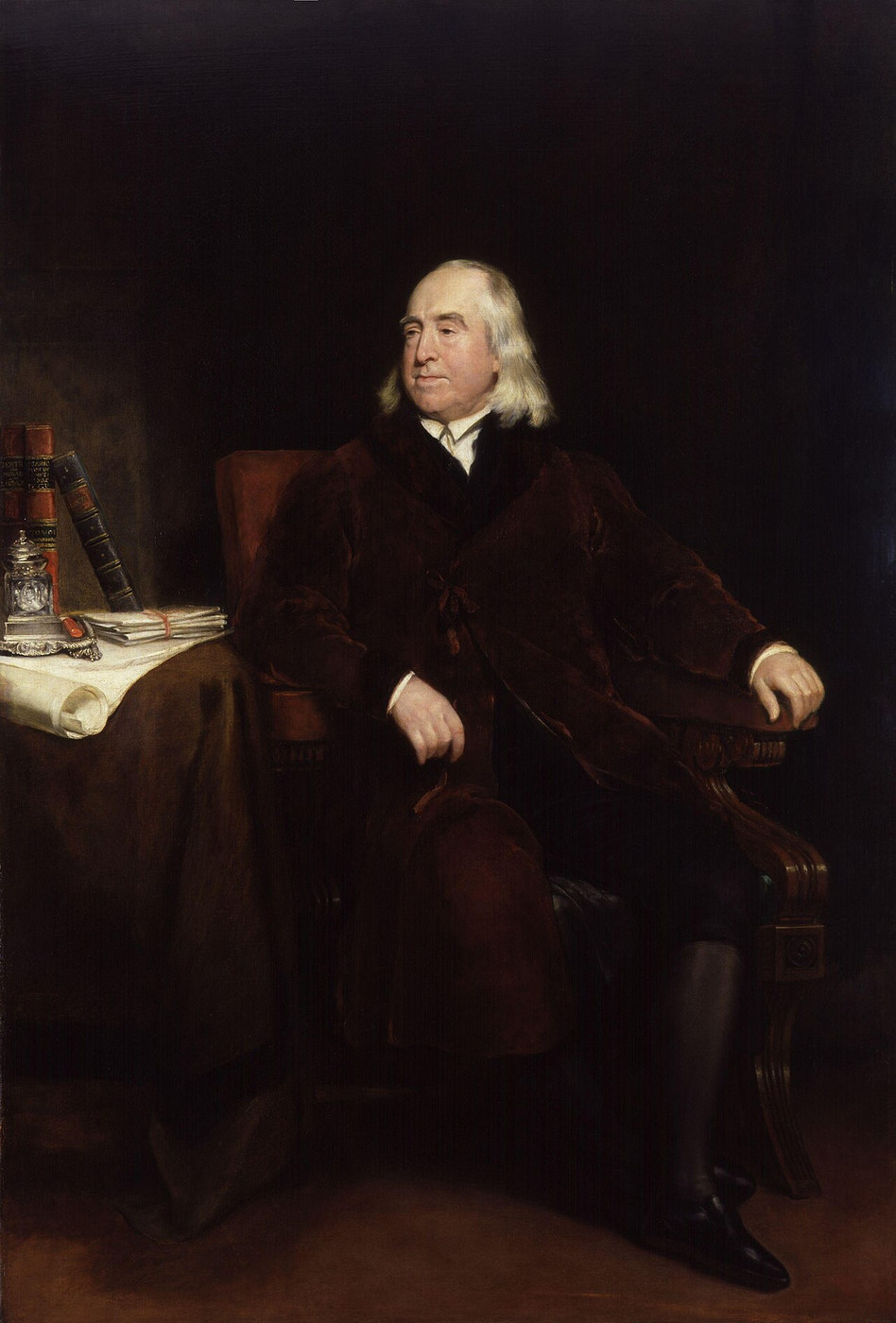 Ölporträt Jeremy Benthams von Henry William Pickersgill aus dem Jahr 1829.