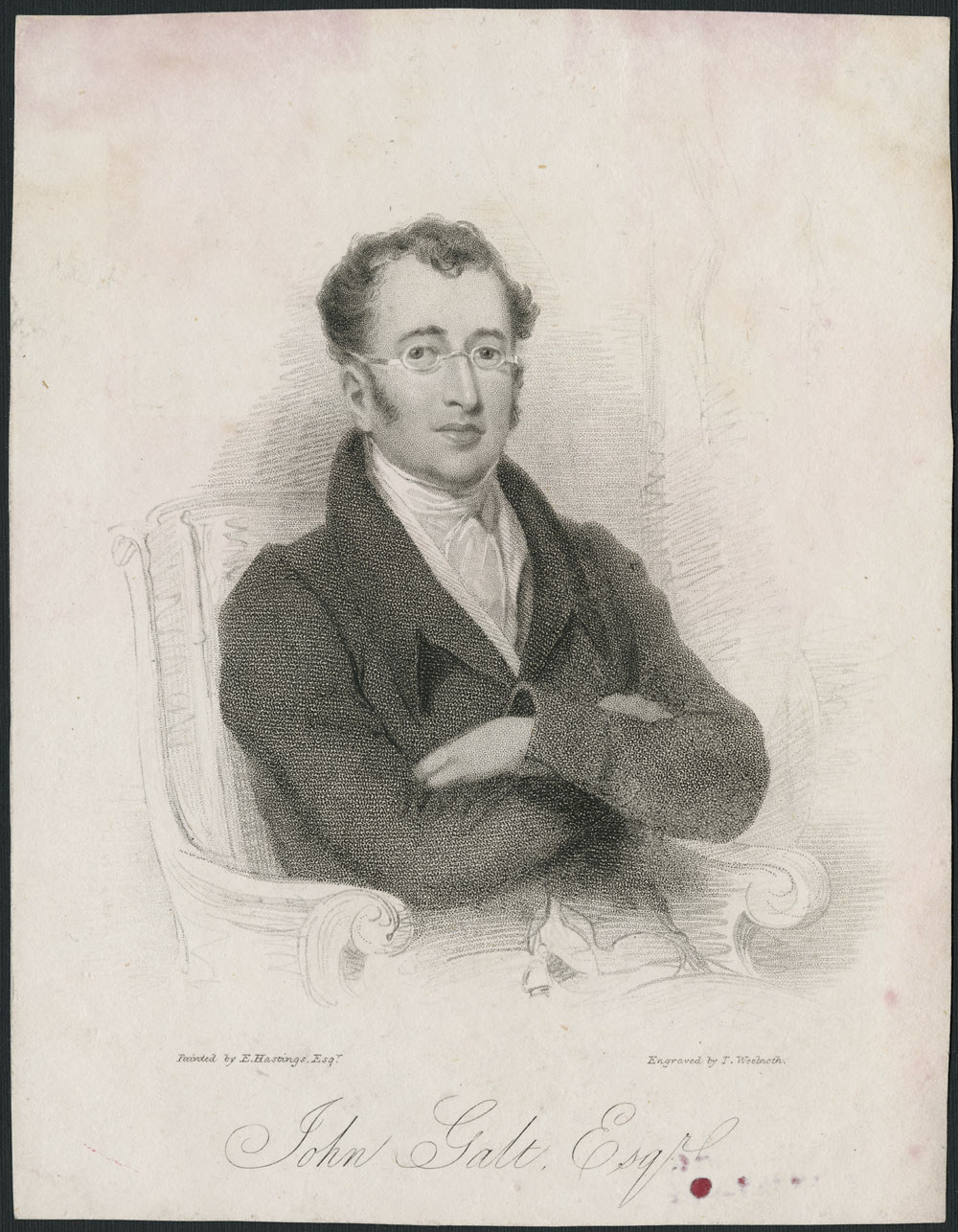 Porträt des schottischen Schriftstellers John Galt aus dem Jahr 1824.